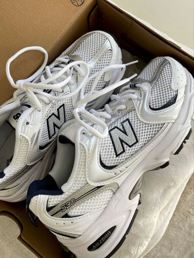 New Balance 530 White Silver Navy