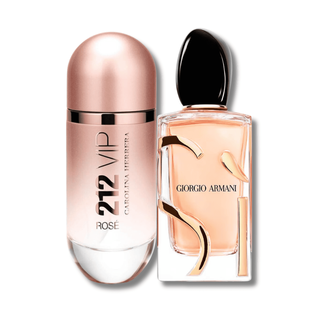 Luxury Women’s Duo – C. Herrera 212 Vip Rosé 80ml & G. Armani Si - 200ml(Iconic Fragrance Set)