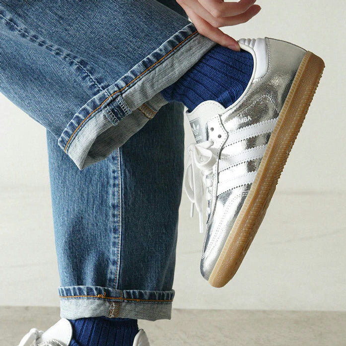 Samba OG Silver Metallic Cracked Leather